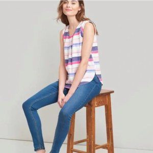 JOULES striped linen blend sleeveless top sz12